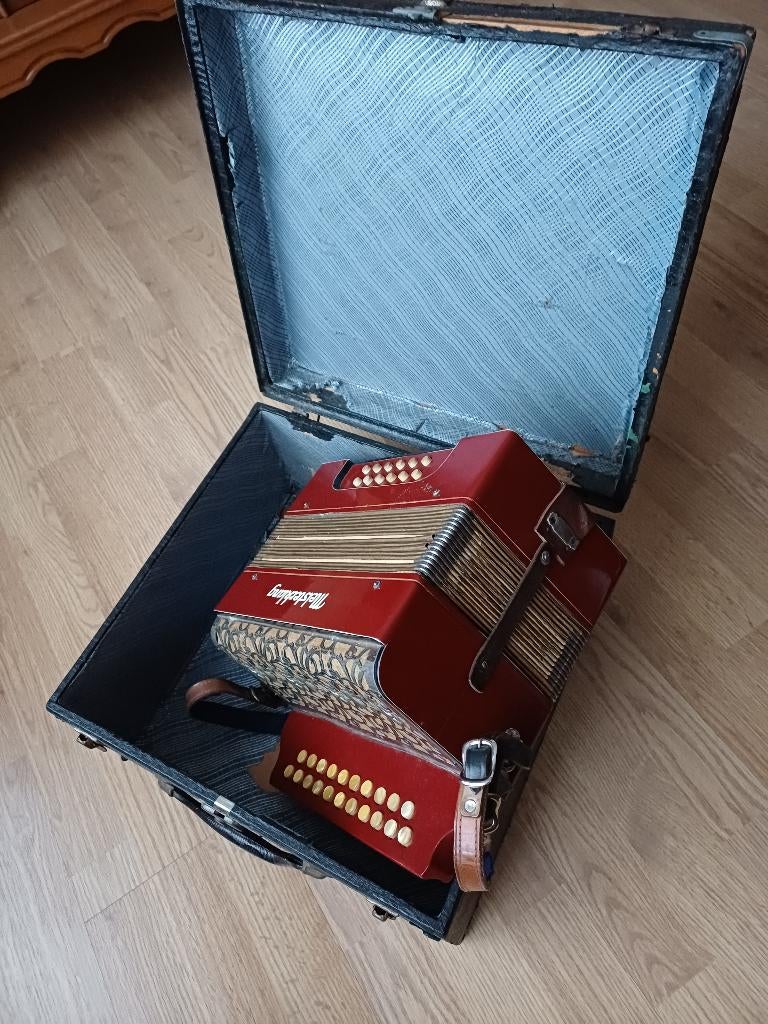 Accordéon Meisterklang, Musique & Instruments, Enlèvement, Utilisé, Accordéon à boutons, Avec valise