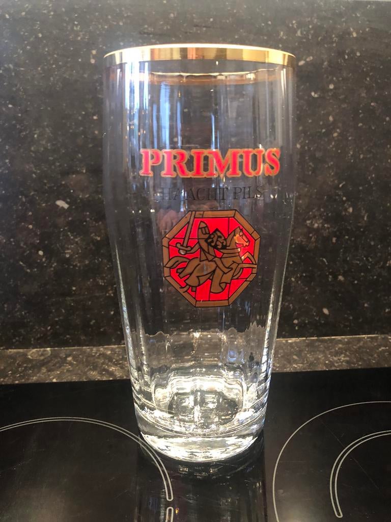 PRIMUS HAACHT 1 LITERGLAS, Verzamelen, Biermerken, Ophalen of Verzenden, Gebruikt, Glas of Glazen, Overige merken