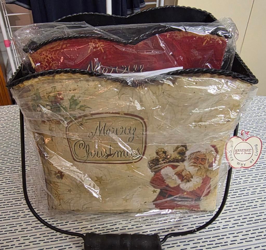 Set van 2 vintage deco metalen manden Nieuw, Diversen, Kerst