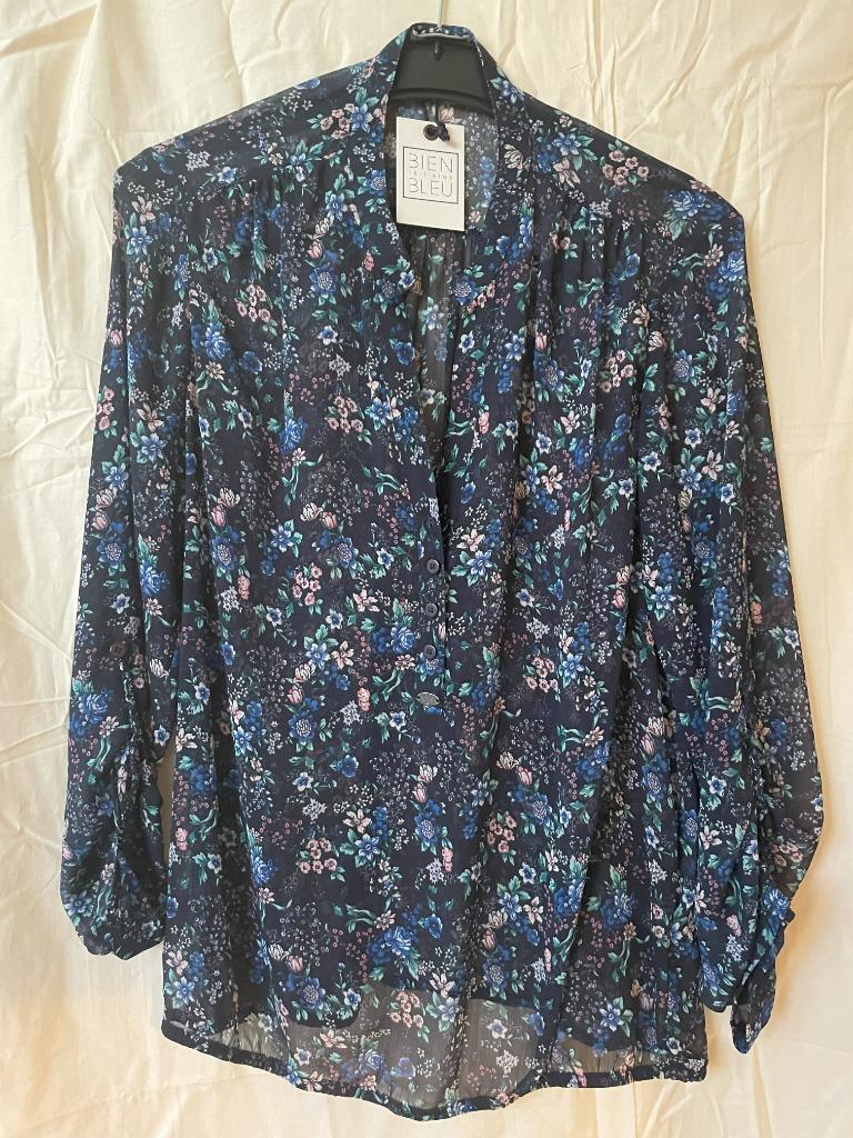 Nieuwe bloes chiffon donker gebloemd lange mouw, Kleding | Dames, Ophalen, Nieuw