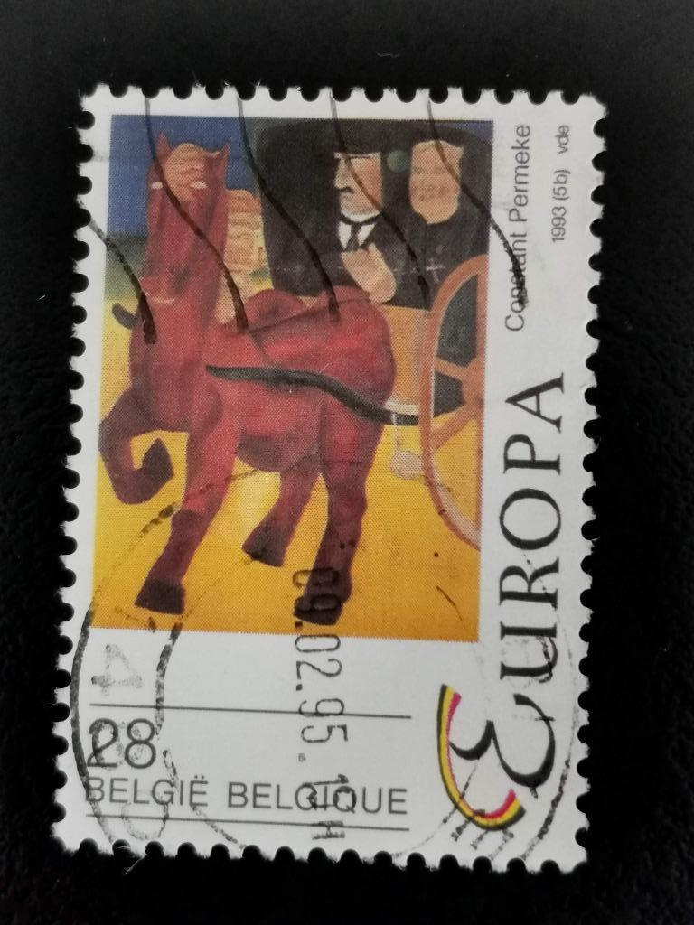 Belgie 1993 - Europa CEPT - hedendaagse kunst - Permeke, Ophalen of Verzenden, Gestempeld, Kunst