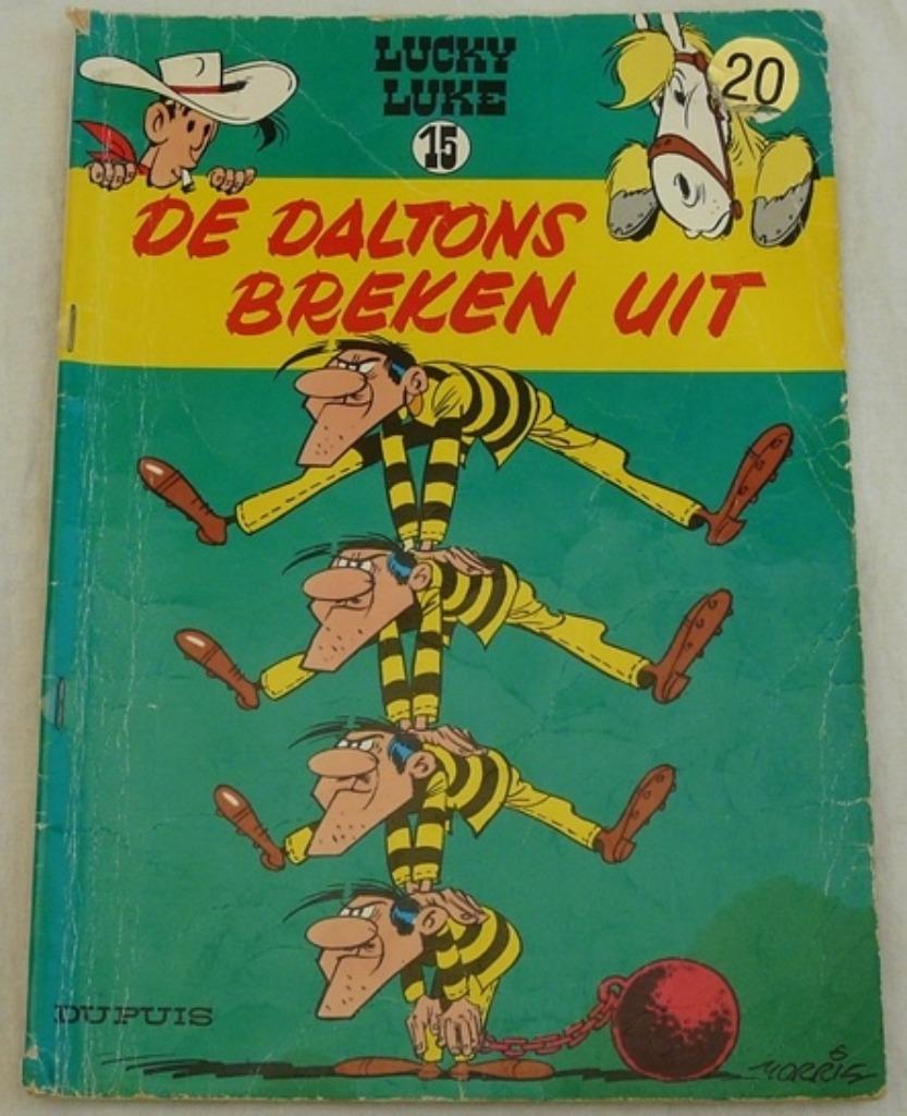 Strip Boek, LUCKY LUKE, De Daltons Breken Uit, Nr.15, 1977., Gelezen, Eén stripboek, Ophalen of Verzenden, Morris