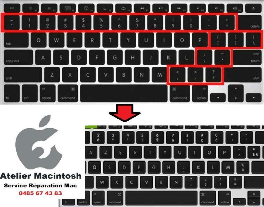 Kit Conversie Keyboard Macbook (Azerty <---> Qwerty), Computers en Software, Ophalen, Azerty, Nieuw