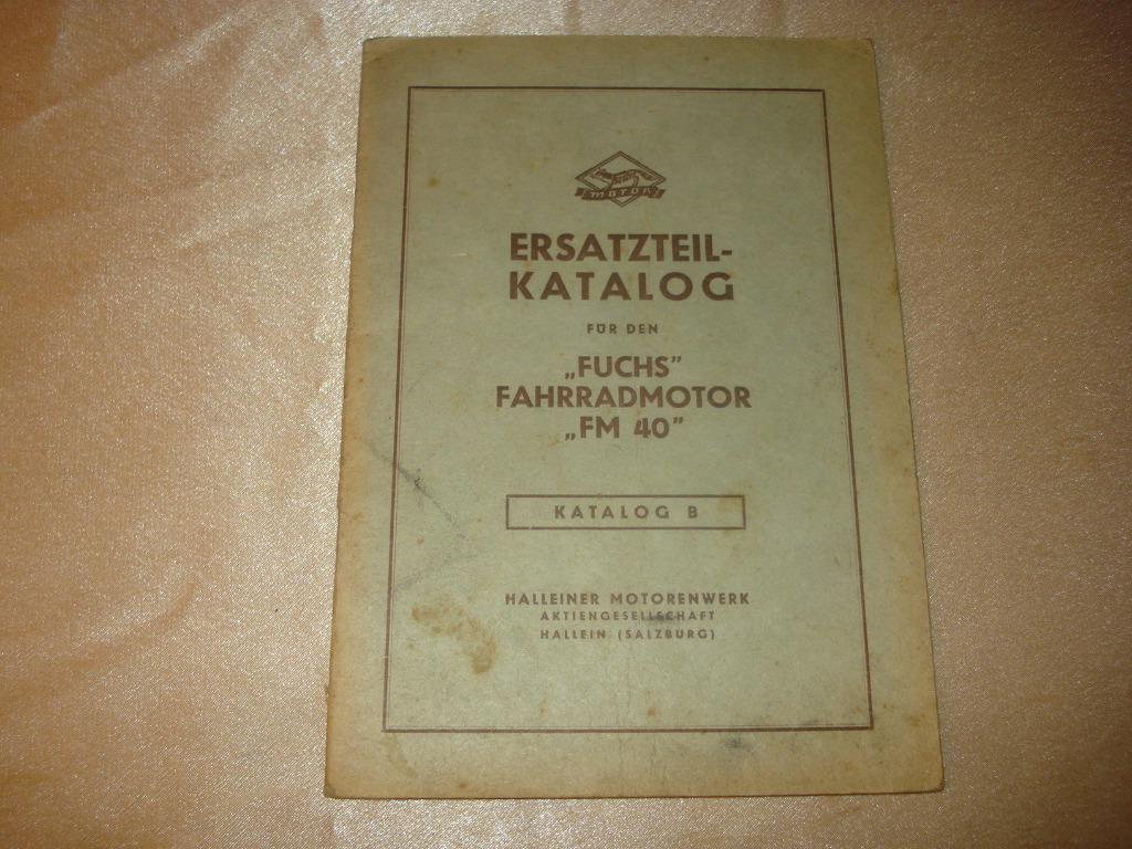 Fuchs Fahrradmotor "FM 40" Ancien Catalogue Pièces Détachées, Motoren, Ophalen of Verzenden, Overige merken