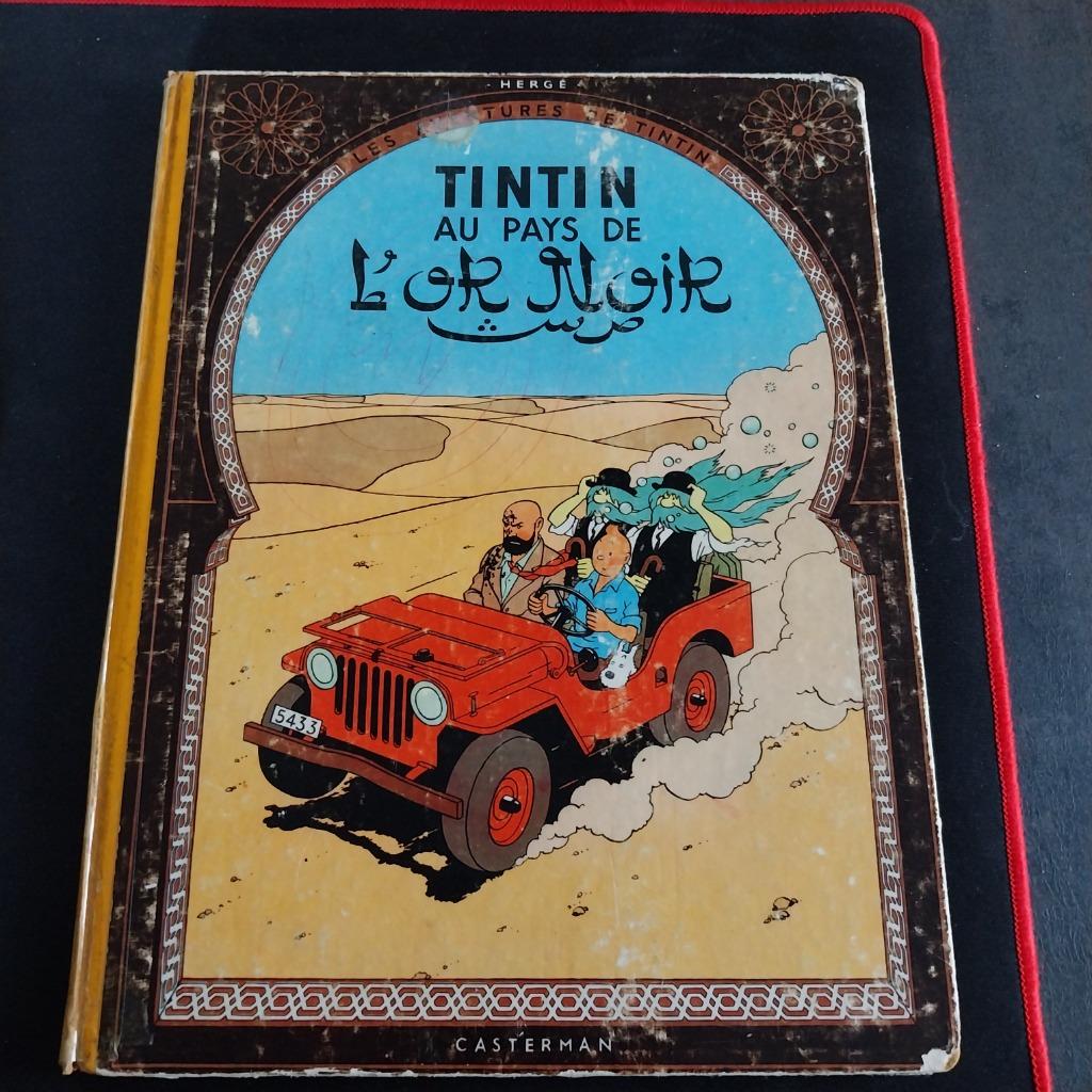 BD TINTIN " TINTIN AU PAYS DE L OR NOIR" édition 1957, Une BD, Enlèvement, Utilisé, Hergé