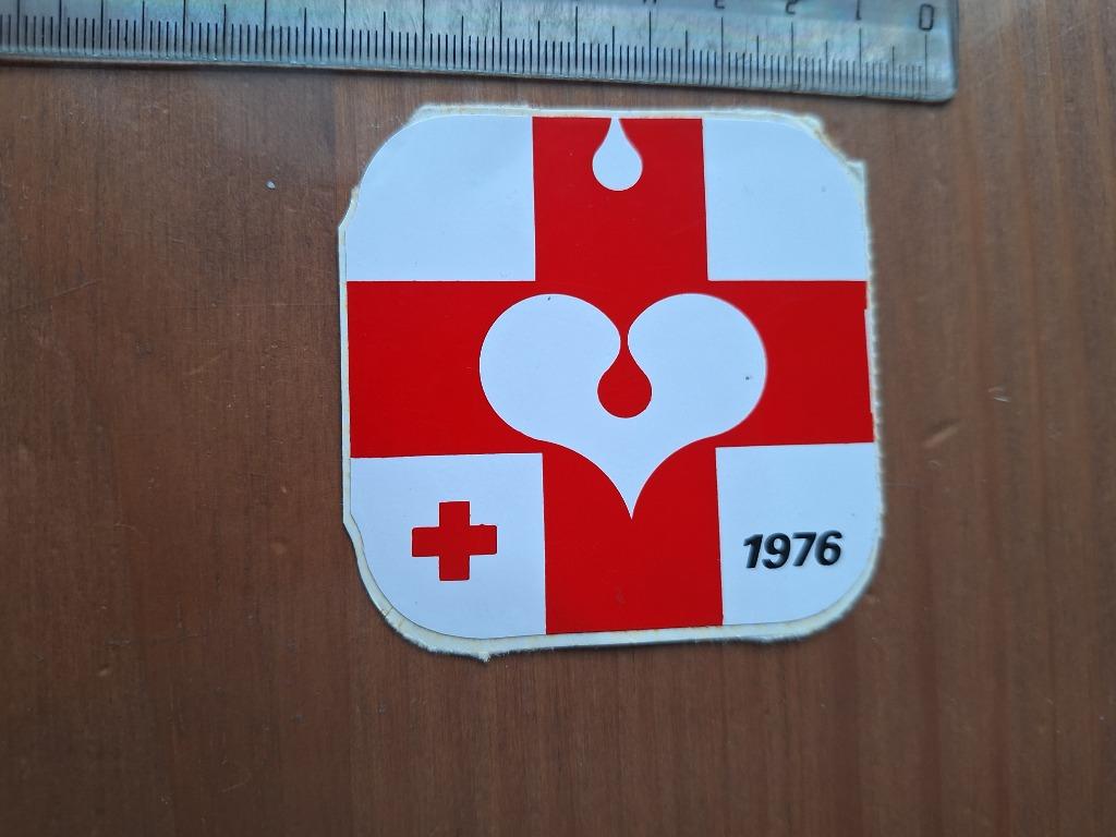 Vintage Sticker Rode Kruis 1976, Ophalen of Verzenden, Gebruikt, Overige typen