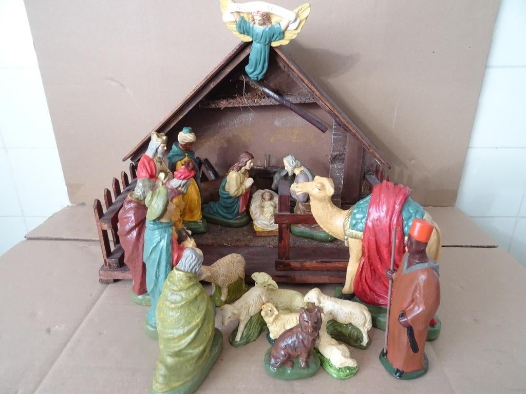 Groupe de Noël ancien et crèche de Noël Récupérer 119e, Enlèvement ou Envoi, Comme neuf