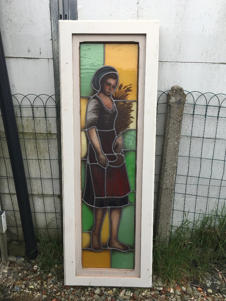 Loodglas met lichtbak, Antiek en Kunst, Ophalen