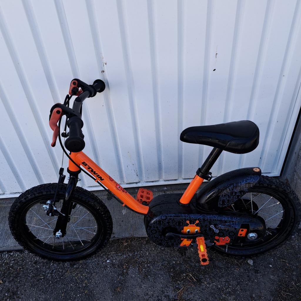 14" kinderfiets met kleine wielen. Volledig gereviseerd., Ophalen, B-Twin Decathlon, Zijwieltjes, Velgrem