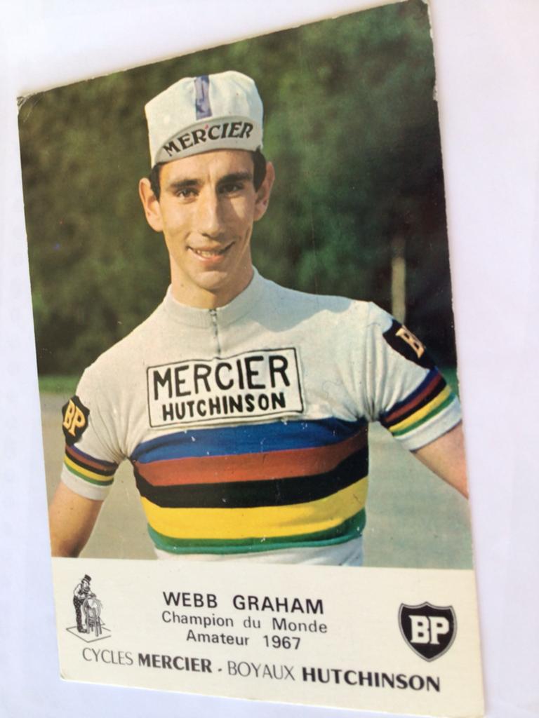 Wielerkaart 1967 wk team bp mercier graham webb, Sport en Fitness, Wielrennen, Verzenden, Zo goed als nieuw