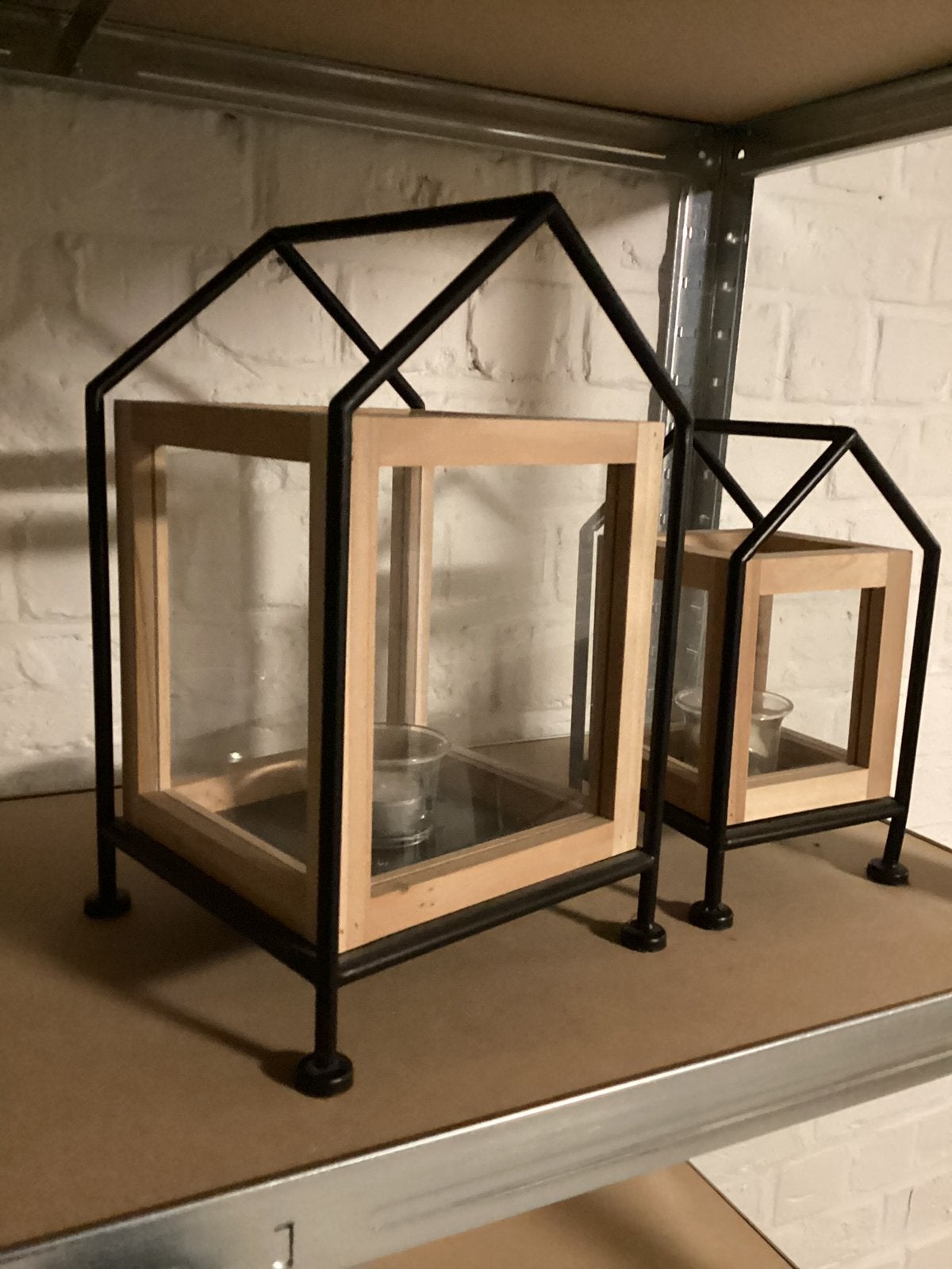 2 Windlichten, Ophalen, Zo goed als nieuw, Glas