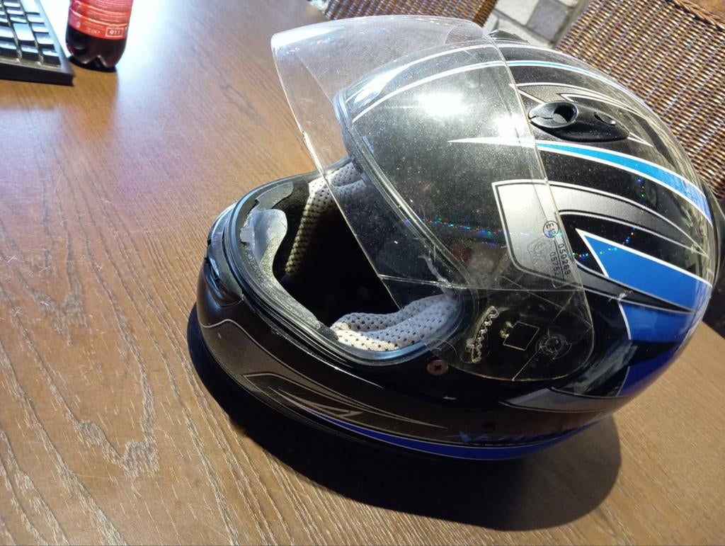 Zwart blauwe helm, Motoren, Kleding | Motorhelmen, Ophalen