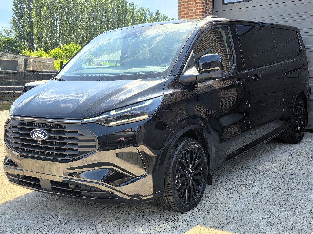 Ford Transit Custom PHEV 227 PK - Dub Cab 6ZIT - NIEUW 0KM, Auto's, Bestelwagens en Lichte vracht, Stof, Zwart, Bedrijf, 6 zetels