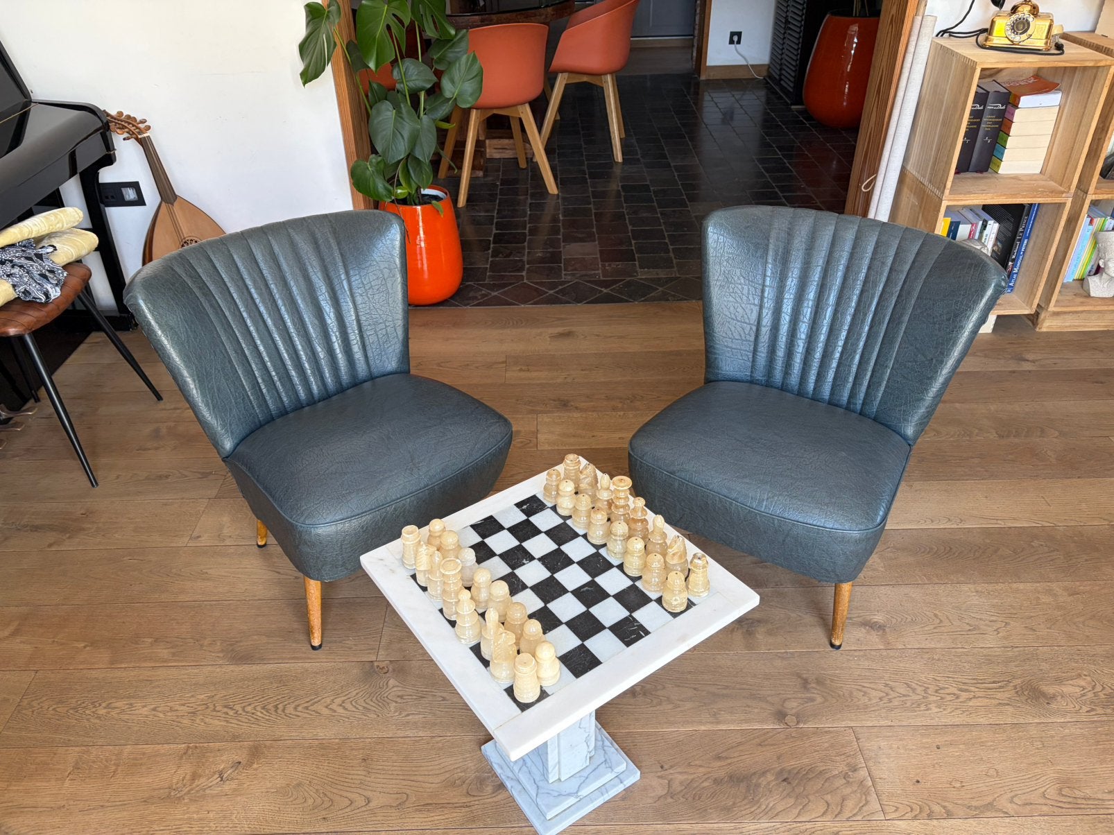 2 Fauteuils Cocktail Expo 58, Ophalen, Gebruikt, Grijs, Twee
