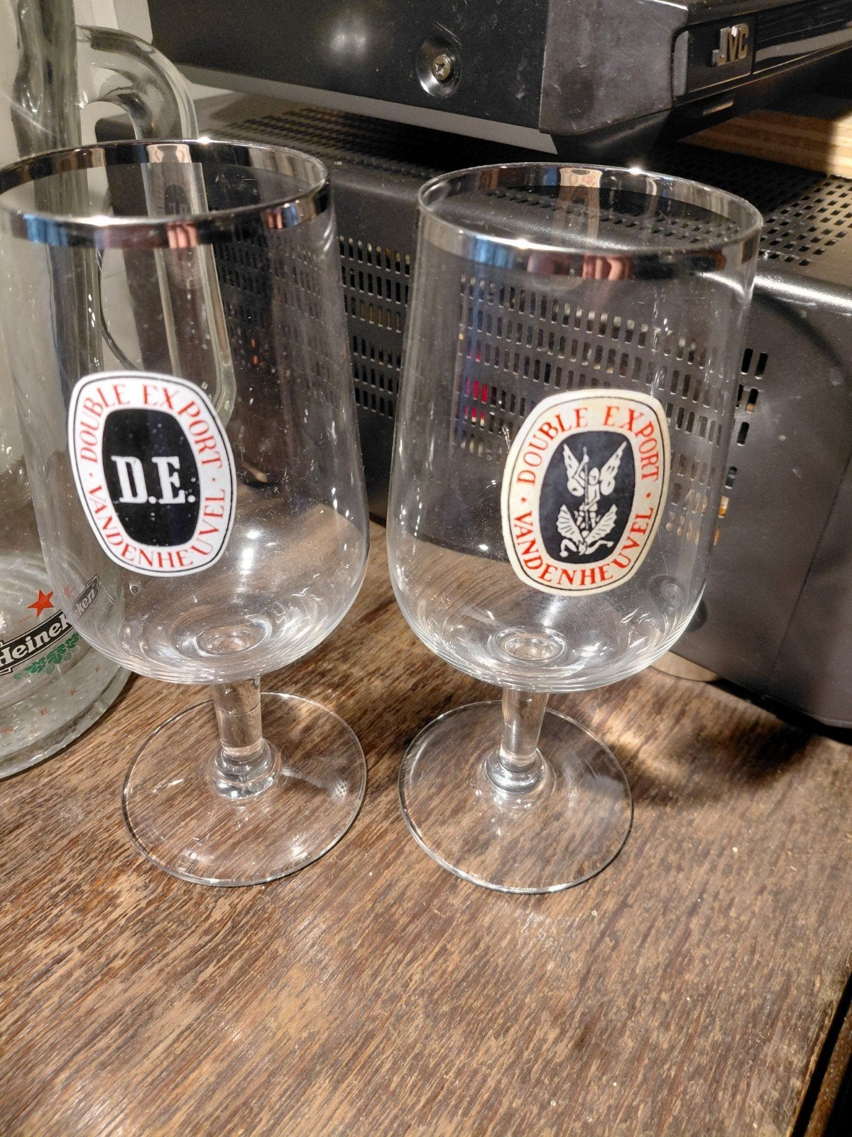 Double Export Vandenheuvel voetglazen, Ophalen of Verzenden, Zo goed als nieuw, Bierglas