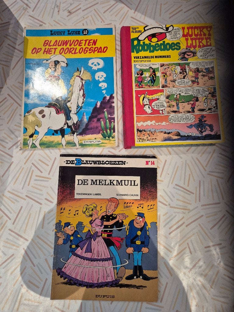 Lucky Luke en Blauwbloezen stripboeken, Morris, Meerdere stripboeken, Ophalen, Gelezen