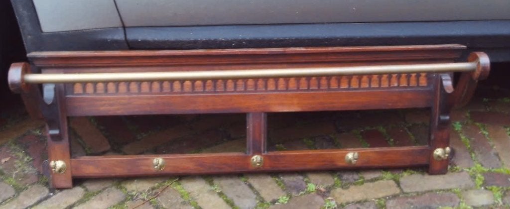Mooie Retro Houten Wandkapstok - 102x32x24, Huis en Inrichting, Ophalen of Verzenden, Zo goed als nieuw, Hout, Wandkapstok