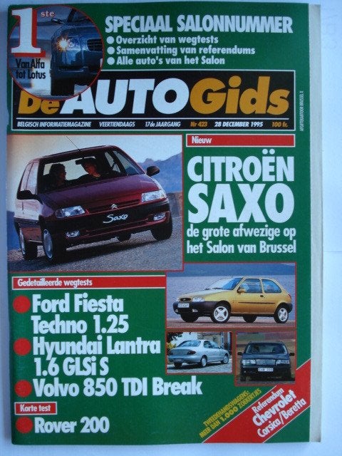 AutoGids 423 Volvo 850 Citroën Saxo Chevrolet Corsica Berett, Livres, Autos | Brochures & Magazines, Envoi, Utilisé, Général