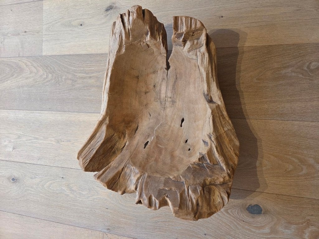 Decoratie schaal - teak, Huis en Inrichting, Ophalen, Schaal, Zo goed als nieuw, Overige vormen