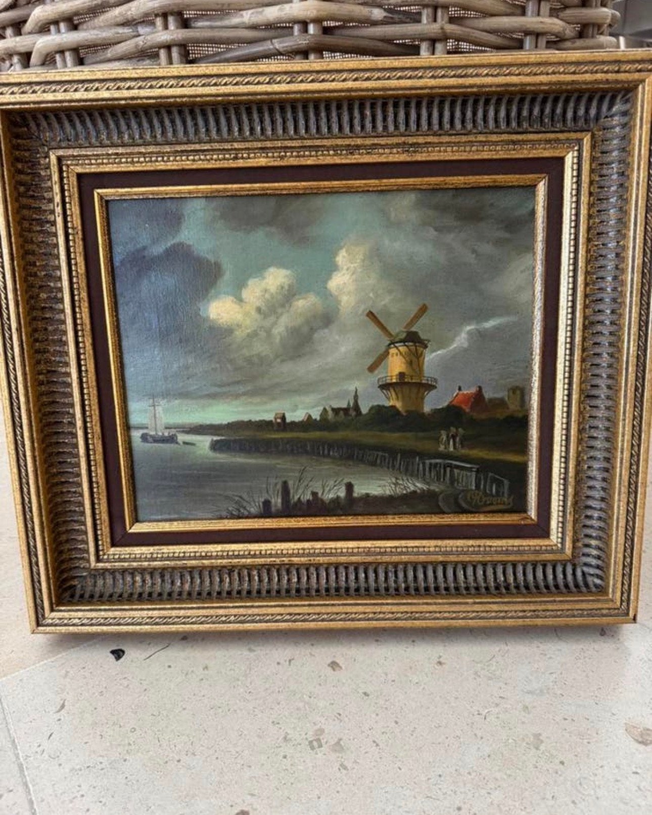 Schilderij op doek windmolen Dooms, Ophalen, Doek