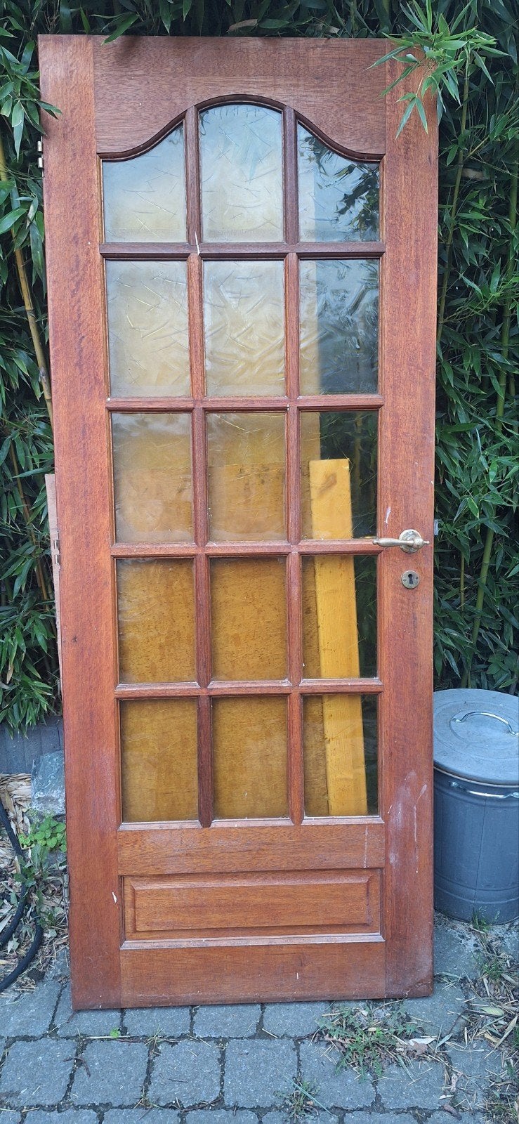 Porte en bois à carreaux à donner 78cm x 197cm (+/-), Doe-het-zelf en Bouw, Ophalen, Hout