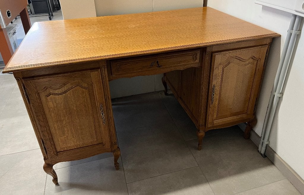 Bureau ancien en chêne massif - style Louis XV, Enlèvement, Comme neuf
