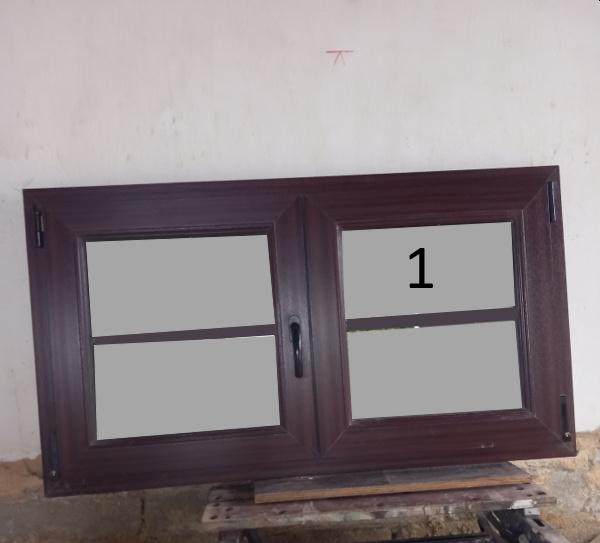 Fenêtres PVC imitation bois, Double vitrage, Fenêtre de façade ou Vitre, Enlèvement, Utilisé