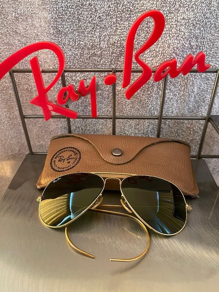 Vintage B&L piloten zonnebril Ray-Ban Outdoorsman 58mm O5, Zonnebril, Overige kleuren, Ophalen of Verzenden, Zo goed als nieuw