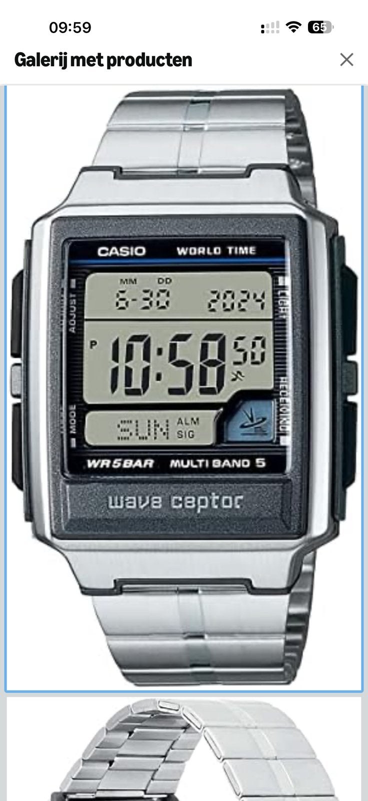 Casio Wave Ceptor - nieuw, Staal, Polshorloge, Nieuw, Ophalen of Verzenden