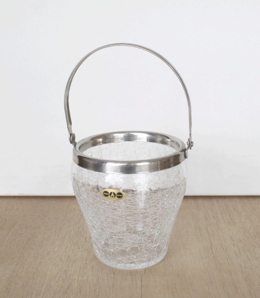 Seau à glace Booms verre Craquelé, + sticker (années 50/60), Enlèvement ou Envoi