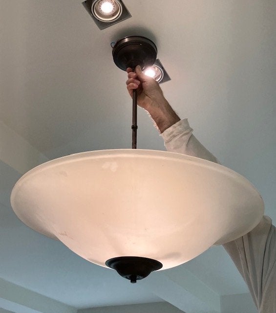 Lampe, Verre, Art-Déco, Enlèvement, Utilisé