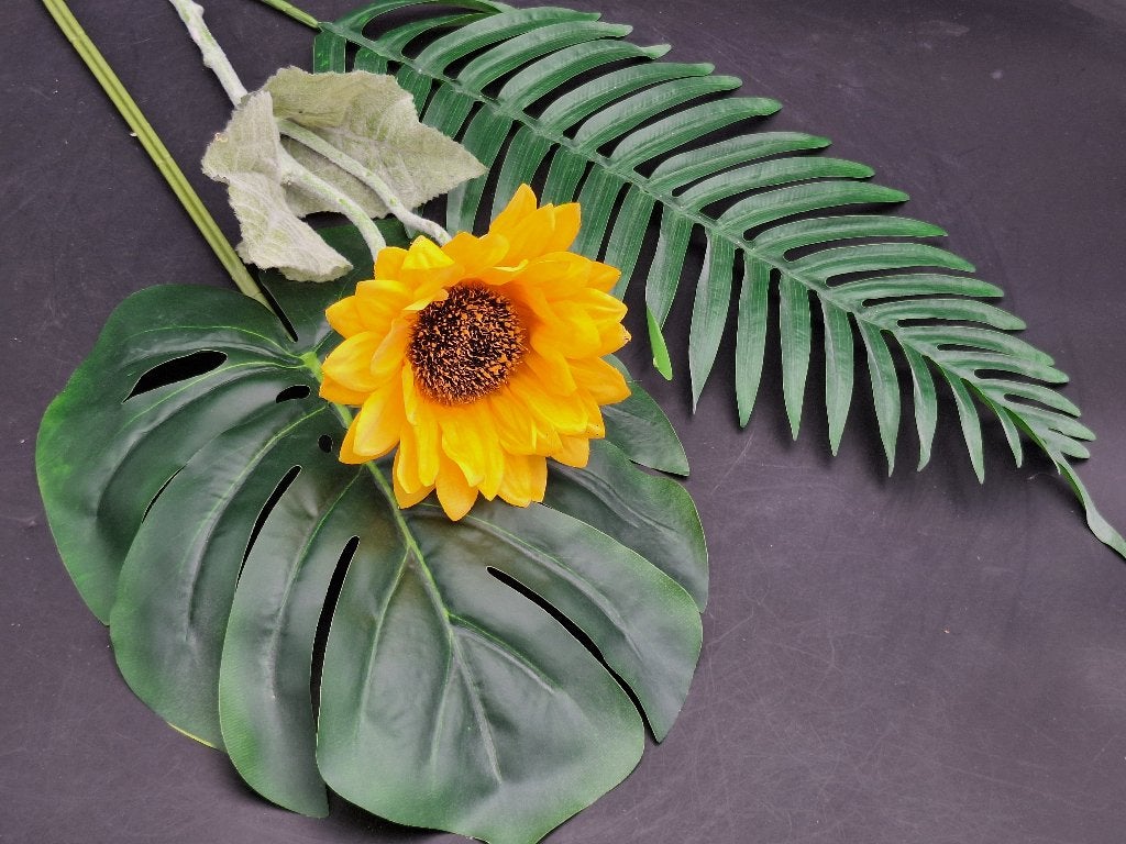 zonnebloem met 2 takken, net echt, Neuf, Enlèvement ou Envoi, Intérieur, Fleur artificielle