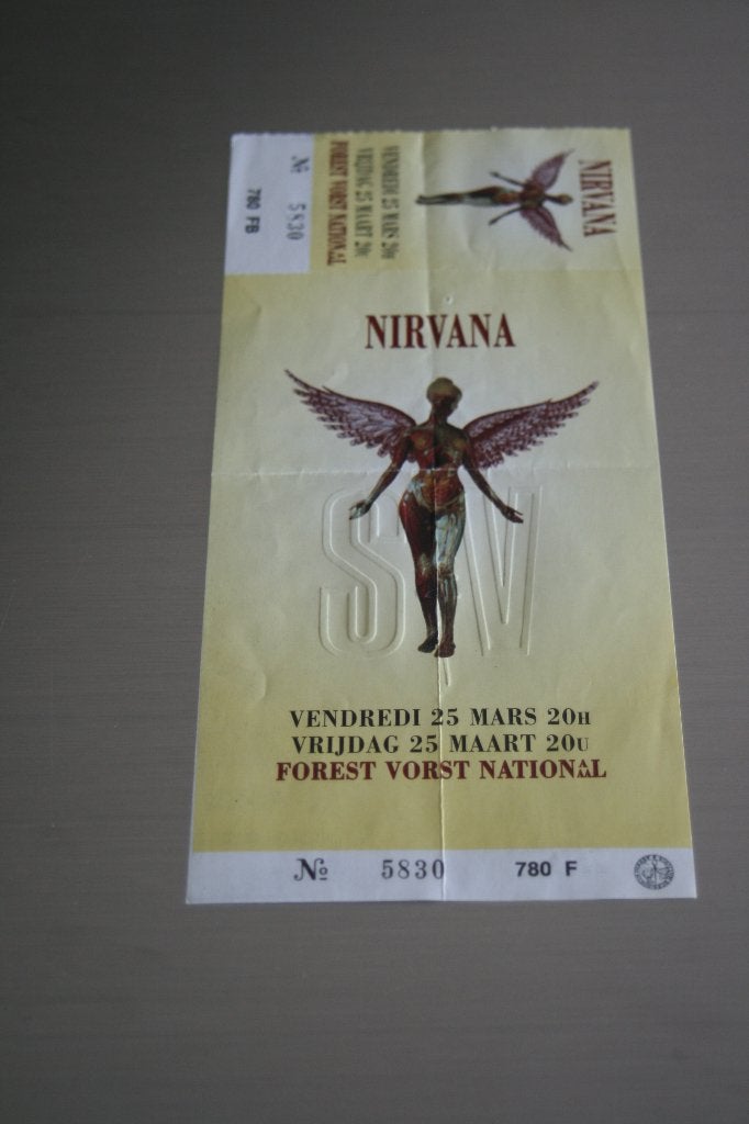 Nirvana concertticket, Tickets en Kaartjes