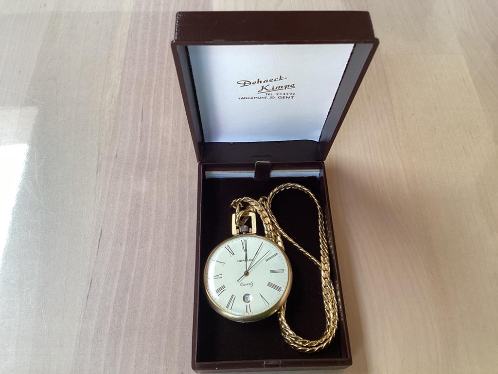 Zakhorloge Morelco quartz in doos, Handtassen en Accessoires, Horloges | Antiek, Ophalen, Zakhorloge