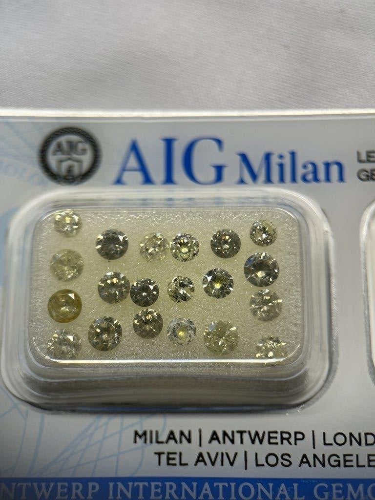 20 ronde brillianten 2.27 ct aig certif. (1358), Ophalen of Verzenden, Nieuw