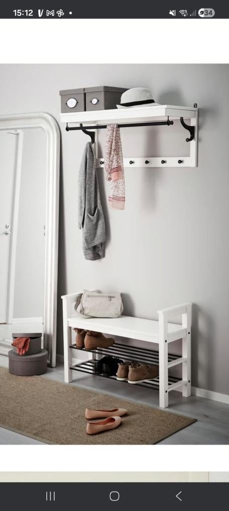Étagère à chapeaux et banc à chaussures - Hemnes, Ikea, Enlèvement, Comme neuf