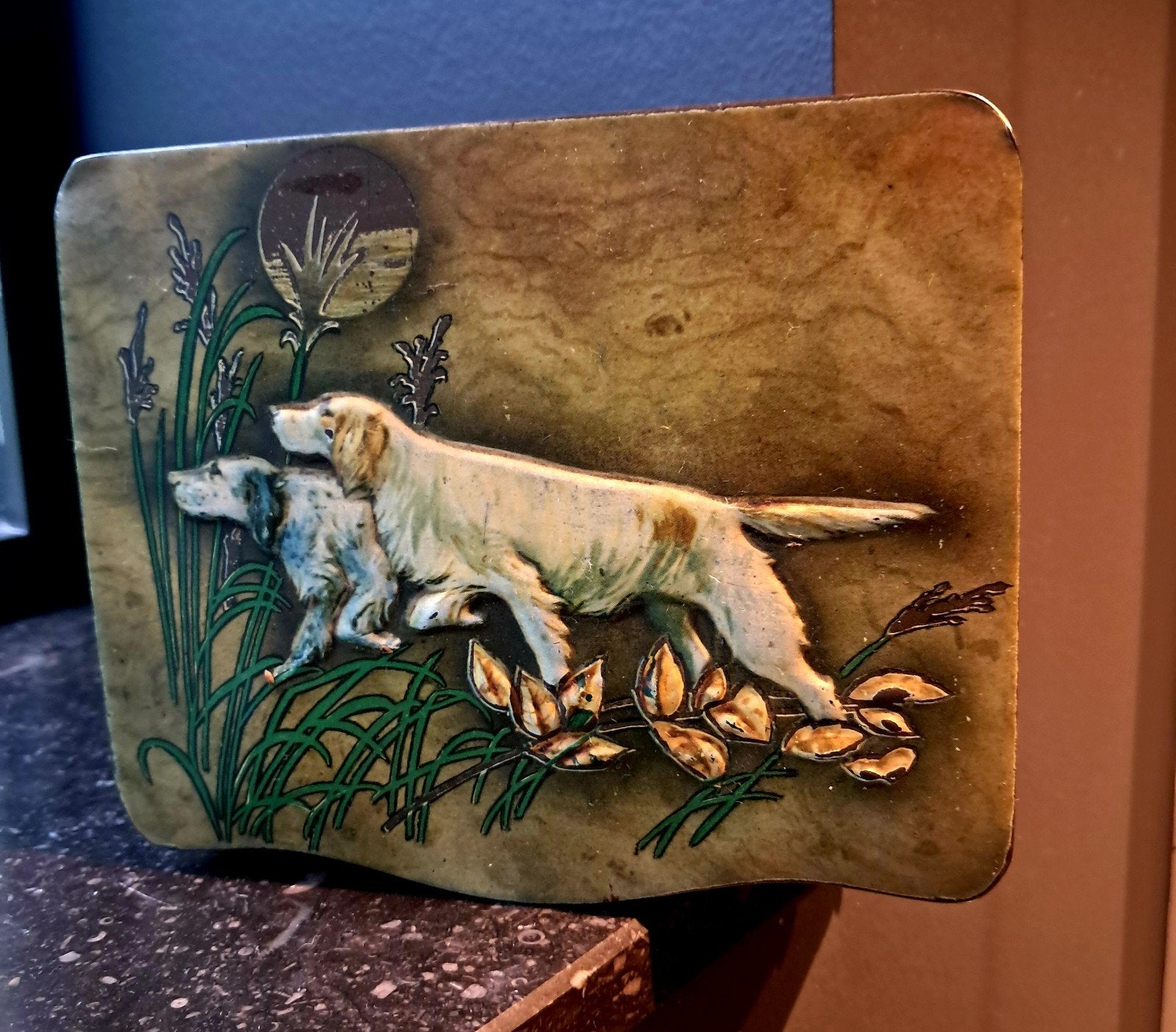 Vintage  unieke koekendoos in blik,zeldzaam reliëf, Ophalen of Verzenden