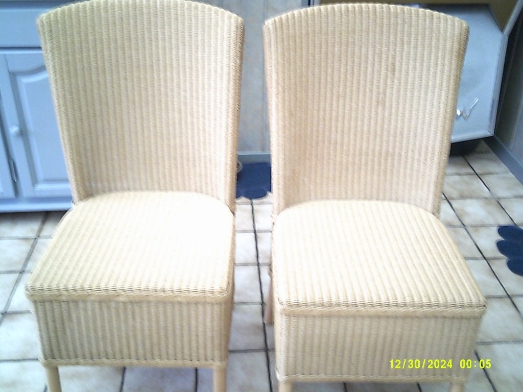 4 Original Lloyd loom stoelen. zeer goede staat, Huis en Inrichting, Ophalen, Engelse stijl., Overige kleuren, Riet of Rotan
