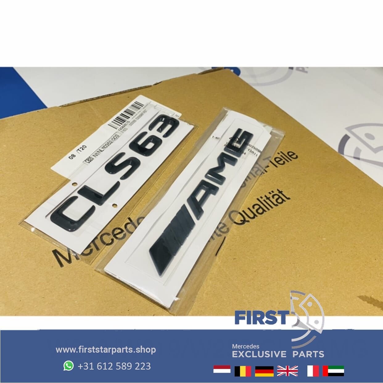 W218 W219 W257 CLS63 AMG LOGO SET ZWART EMBLEMEN SET Mercede, Gebruikt, -, Ophalen of Verzenden, -