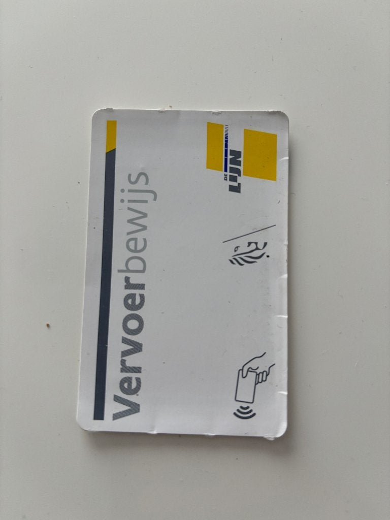 10 rittenkaart de lijn, Drie personen of meer, Bus, Metro of Tram, Algemeen kaartje