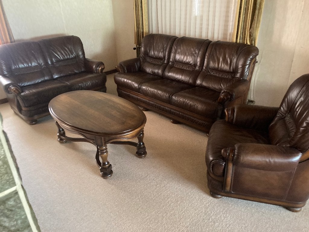eiken salon, Ophalen, Gebruikt, Leer