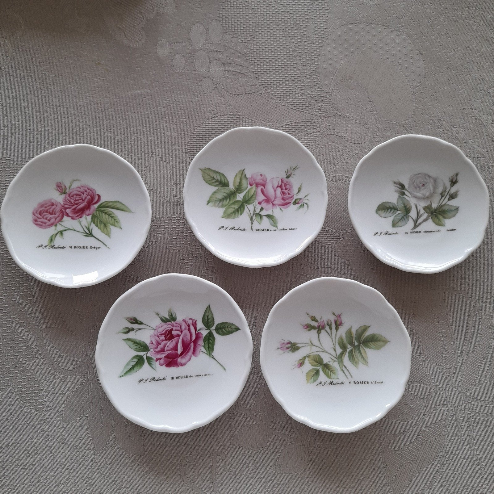 5 Porseleinen glazenonderzetters  Hutschenreuther. (lot), Maison & Meubles, Accessoires pour la Maison | Sous-verres & Sous-plats