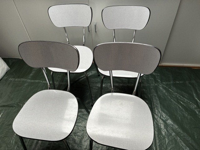 4 chaises de cuisine  formica années 60 gris clair, Enlèvement, Maison et Meubles