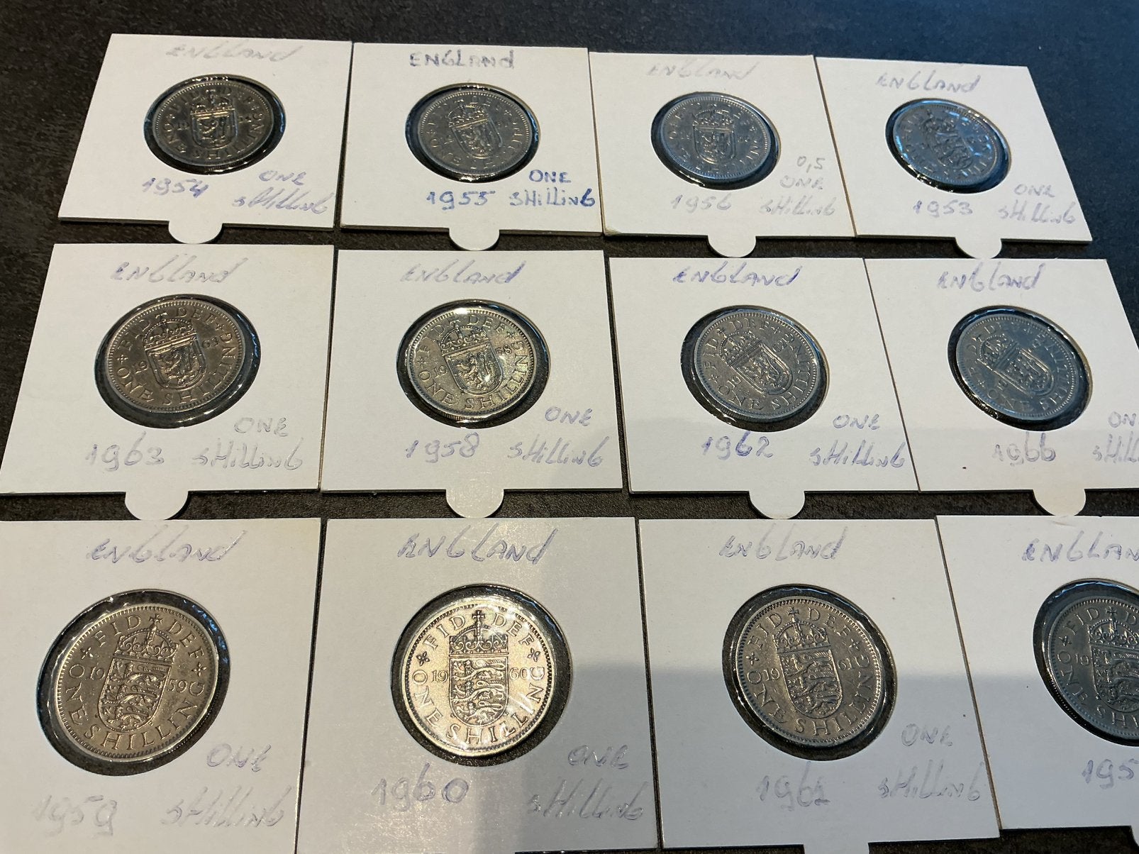 Royaume-Uni 12 différents 1 shilling, Enlèvement ou Envoi