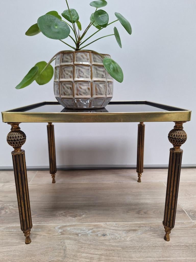 Vintage mini bijzettafeltje met spiegelglas, Ophalen