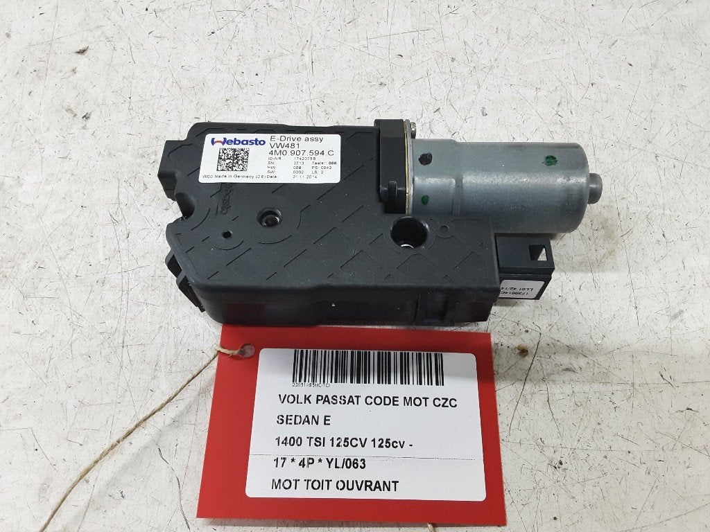 TOIT OUVRANT MOTEUR Volkswagen Passat (3G2) (4M0907594C), Volkswagen, Mevr. I. Hauben, Utilisé, Rue de l'Espoir 34 34
4030  GRIVEGNÉE, BE