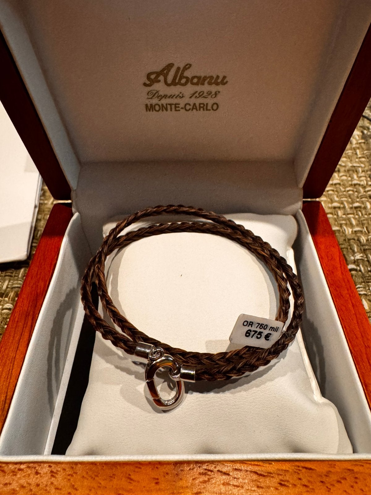 Albanu white gold 750 on horse hair bracelet, Ophalen of Verzenden, Nieuw