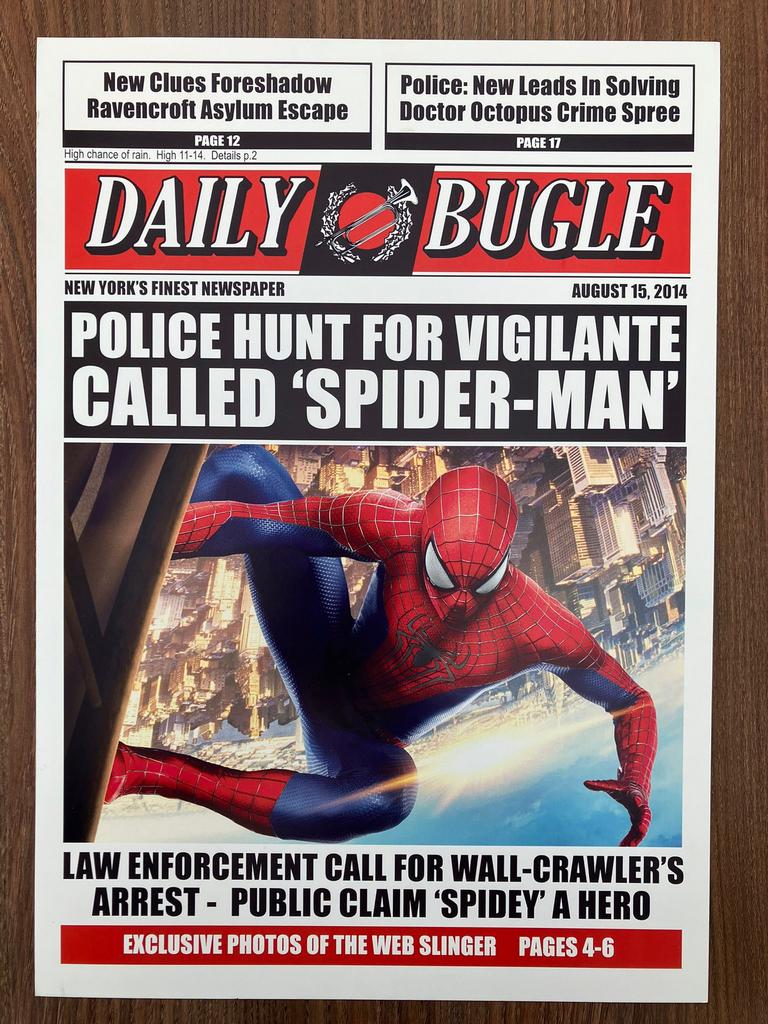 Lithographie Spider-Man de Daily Bugle, Enlèvement ou Envoi, Comme neuf, Affiche