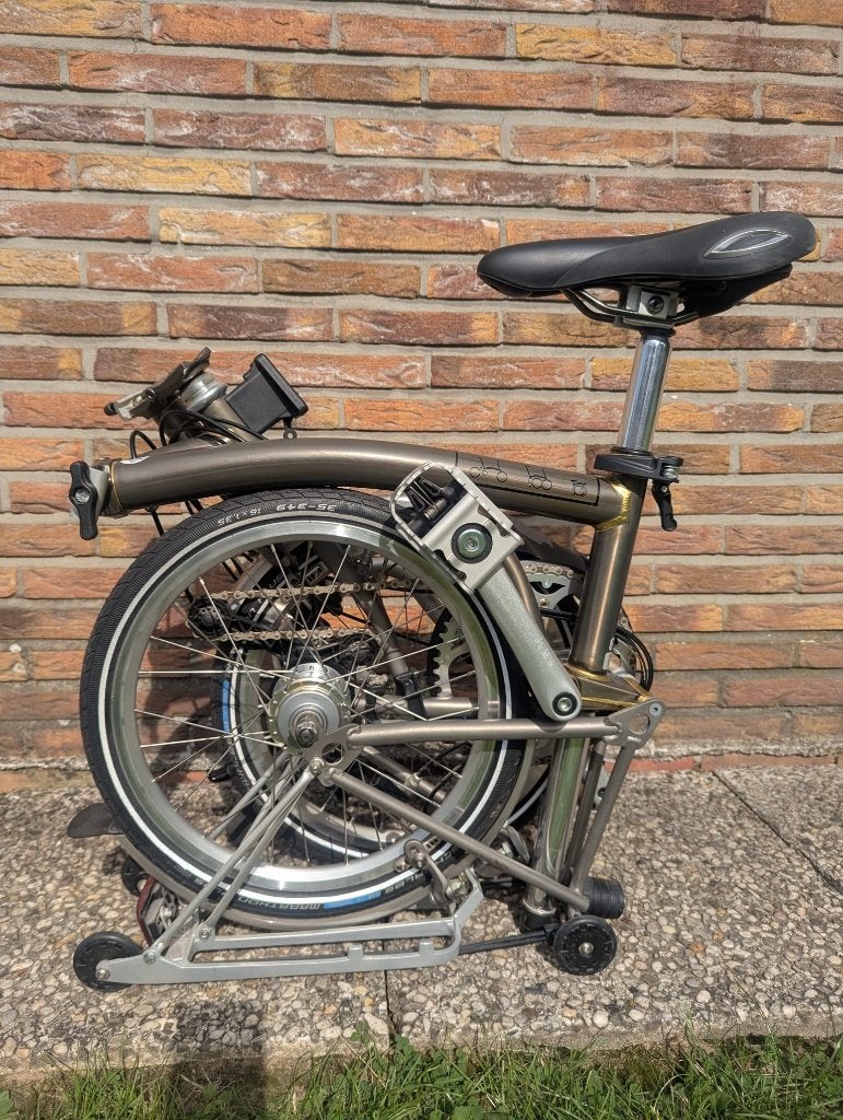 Brompton M6R Superlight–Orig Raw Lacquer–Titanium–Ongebruikt, Ophalen, Brompton, 16 tot 18 inch, Versnellingen