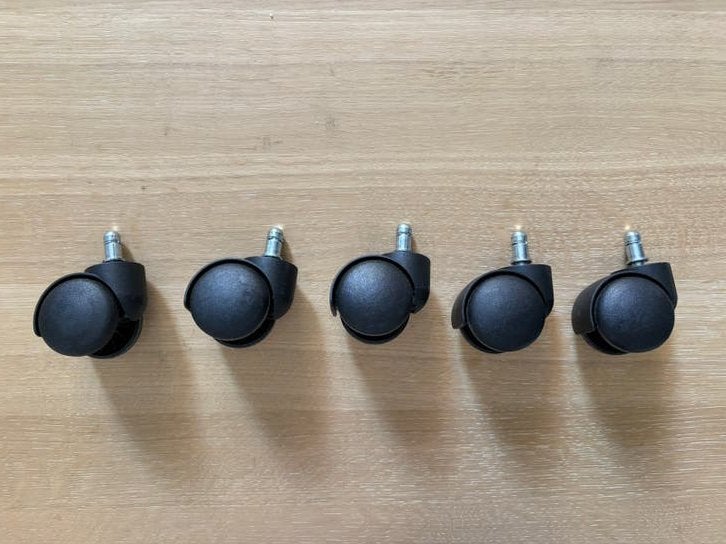 Zwekwielen bureaustoel stiftmaat 11 mm, Comme neuf, Enlèvement, Chaise de bureau, Ergonomique